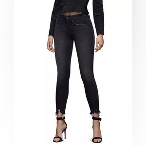 GOOD AMERICAN Good Legs High-Rise Ankle Skinny Jeans Black Size 4/27